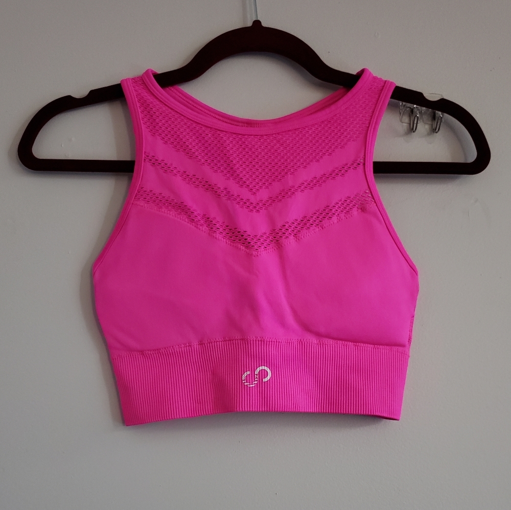 Pink Crop Top Sports Bra